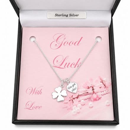 Four Leaf Clover Necklace. Good Luck Gift for Mum, Friend, Daughter etc