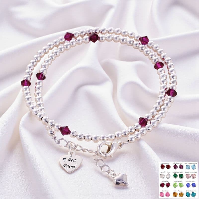 Friendship Bracelet with Birthstones for Girls or Women | Jewels 4 Girls