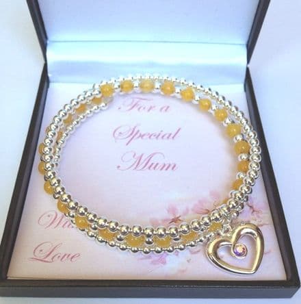 Gemstone Bracelet with Card Mount