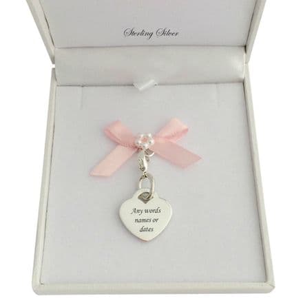 Gift Boxed Engravable Heart Charm 19x18mm
