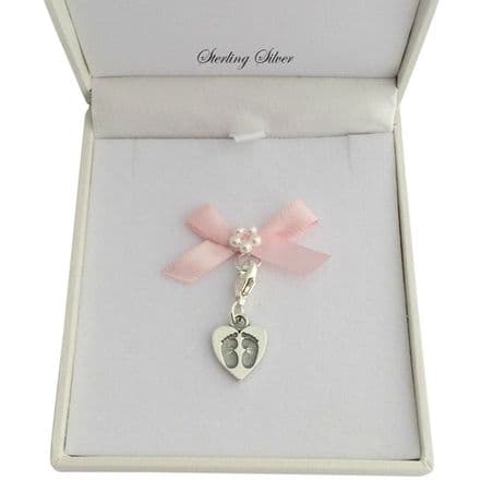 Gift Boxed Footprints on your Heart Charm