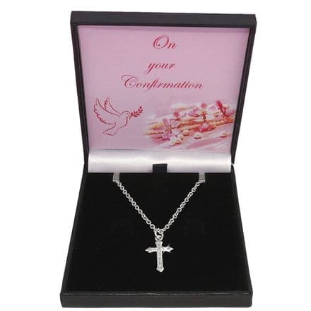 Gift for Confirmation or Baptism, Girls Necklace with Cross