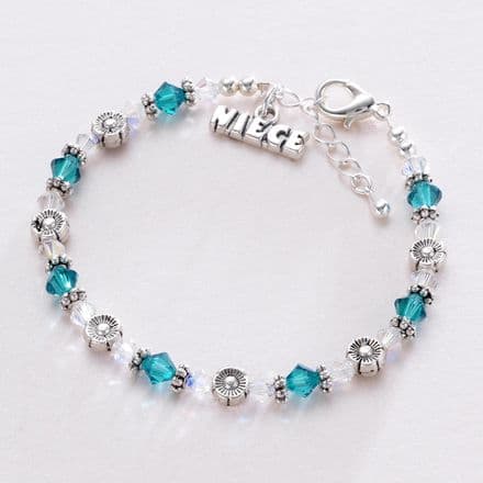 Gift for Niece - Flowers and Crystals Bracelet