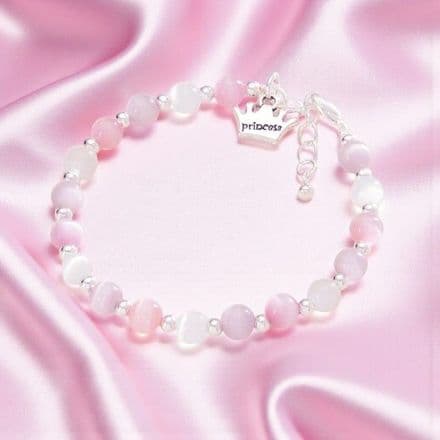 Girl's Cats Eye Bracelet - You choose charm & colours.