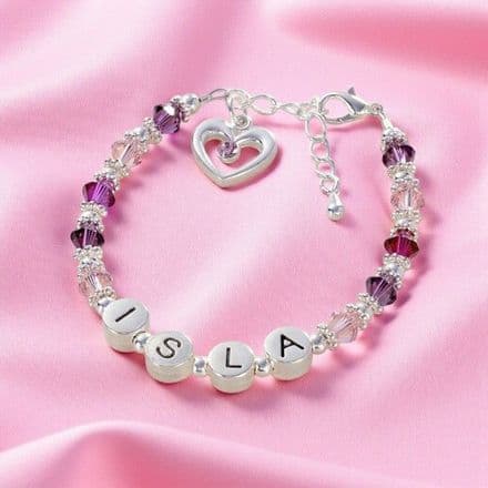 Girl's Name Bracelet with Preciosa Crystals
