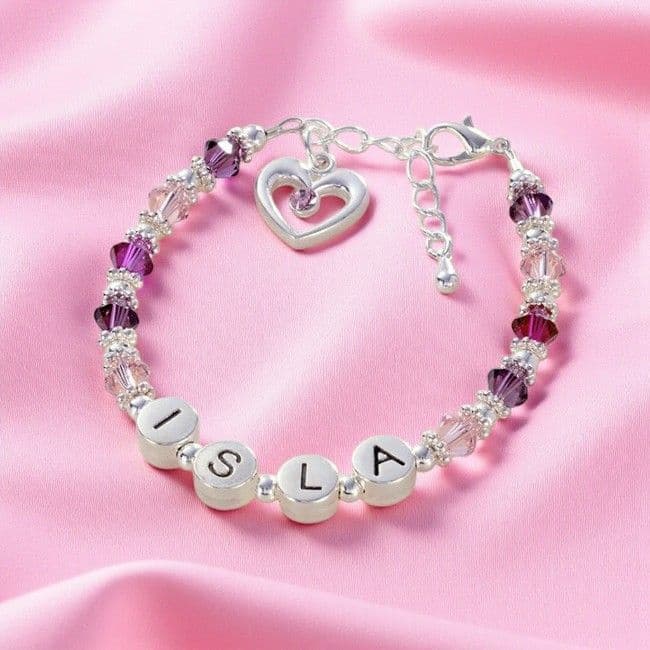 Girl's Name Bracelet with Swarovski Crystals | Jewels 4 Girls