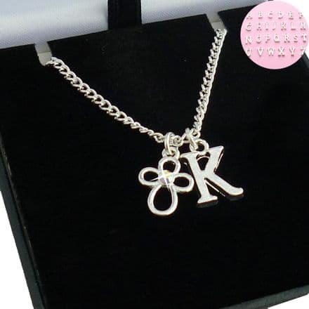 Girl's Necklace with a Cross and Any Letter Charm for Women and Girl
