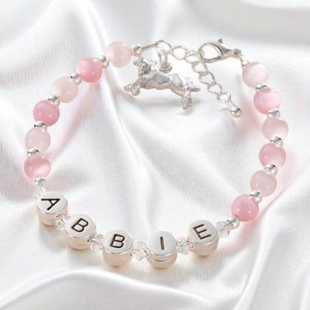 Girl's Personalised Bracelet with Horse Charm