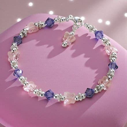 Girls Bella Butterfly Bracelet, Sterling Silver