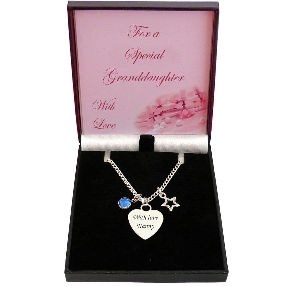 jewellery birthstone necklace for granddaughter