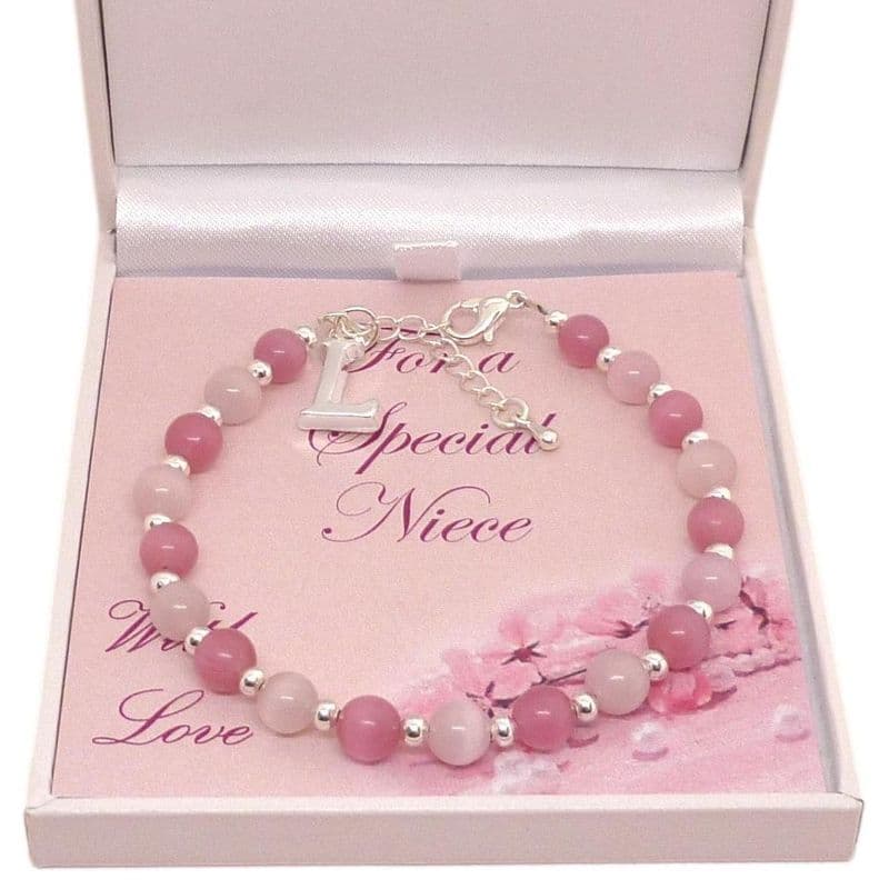 Girls Bracelet with Letter Charm, For Niece, Goddaughter etc| Jewels 4 Girls