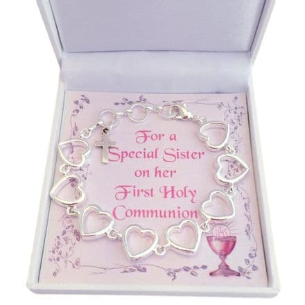 Girls First Communion Bracelet with Card Choice