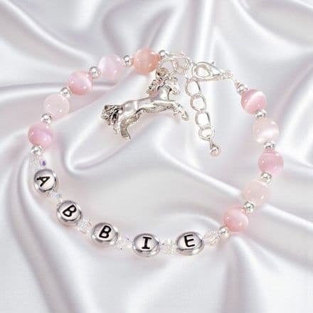Girls Horse Charm Bracelet, Personalised with Any Name