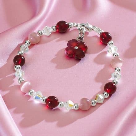 Girls Lucky Clover bracelet for Goddaughter, Daughter etc