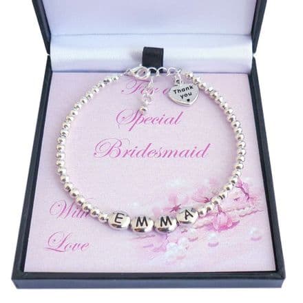Girls Name Bracelet for Bridesmaids and Flower Girls