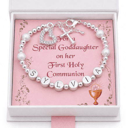 Girls Name Bracelet for First Holy Communion, Personalised