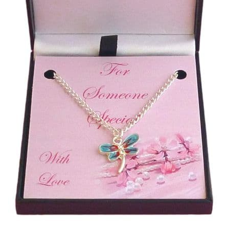 Girls Necklace with Dragonfly, For Daughter, Granddaughter etc