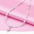 Girls or Ladies Crystal Daisies Necklace - Stg Silver | Jewels 4 Girls