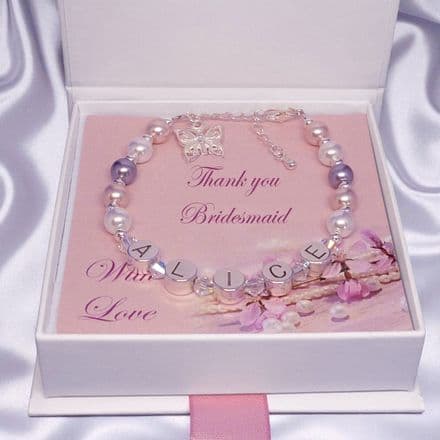 Girls Personalised Bracelet for Bridesmaid, Flower Girl etc