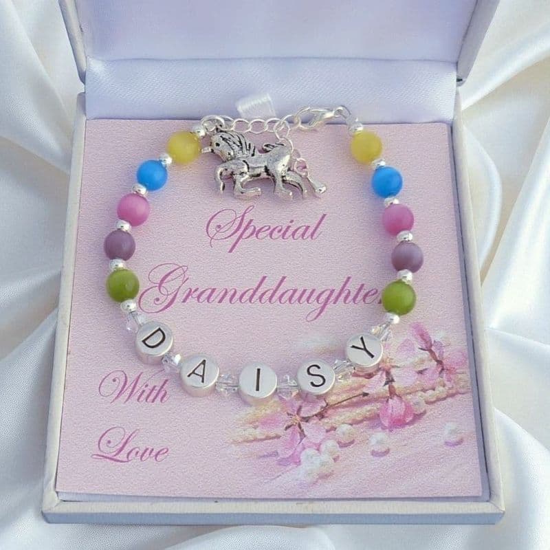 Girls Personalised Bracelet for Granddaughter, Goddaughter etc | Jewels 4 Girls