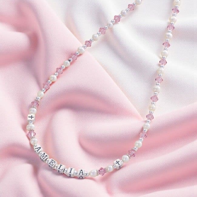 Girls Personalised Name Necklace with Real Pearls | Jewels 4 Girls