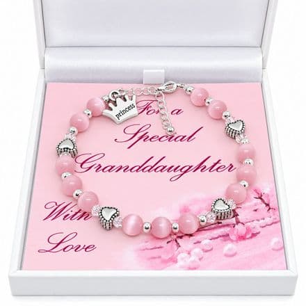 Girls Pink Bracelet for Granddaughter, Daughter etc