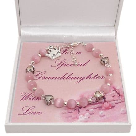 Girls Pink Bracelet for Granddaughter, Daughter etc