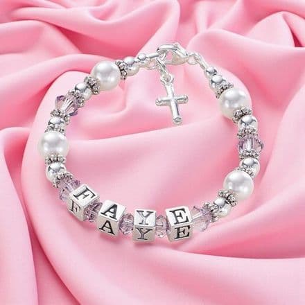 Girls Silver Name Bracelet with Choice of Charm