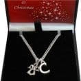 Guardian Angel Christmas Necklace with Letter Charm, Gift for Women or Girls | Jewels 4 Girls