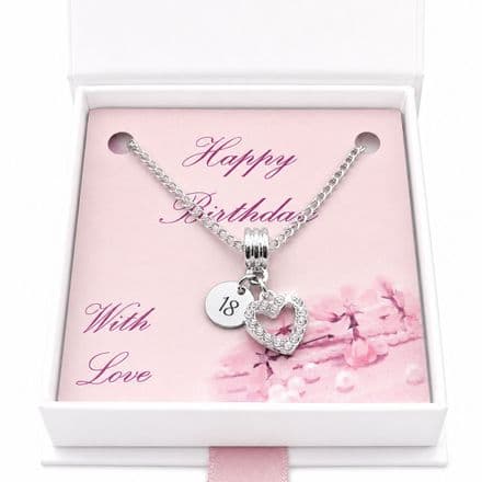 Happy Birthday Gift Necklace for Age 13, 16, 18, 21, 30, 40, 50, 60