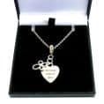 Heart and Cross Girls 1st Communion Necklace with Engraving | Jewels 4 Girls