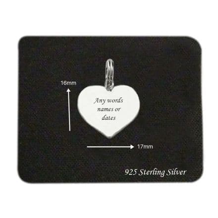 Heart Charm with Engraving ref ch1 - 16mm x 17mm