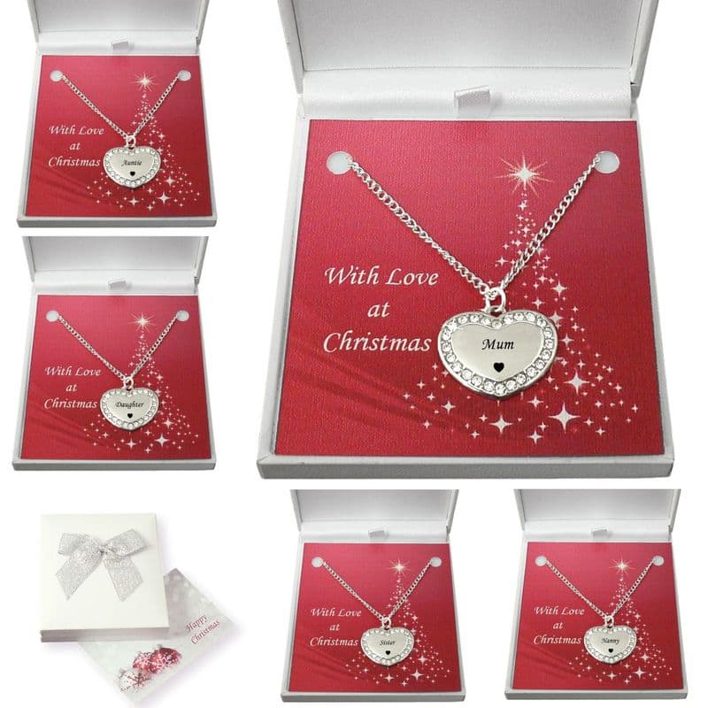 Heart Necklace for Mum, Sister etc in Christmas Gift Box | Jewels 4 Girls