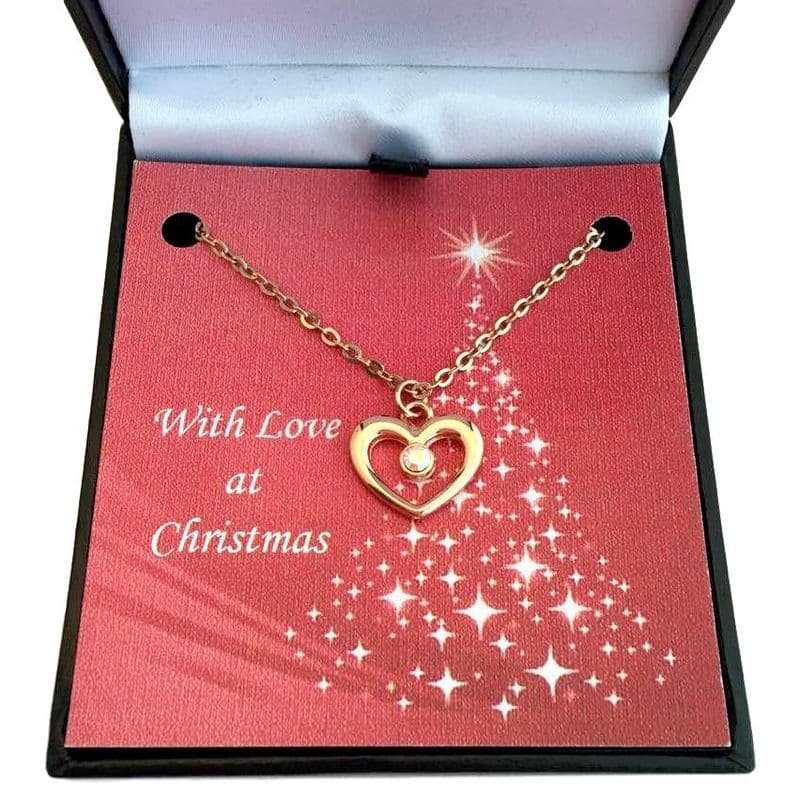 Heart Necklace in Rose Gold for Christmas | Jewels 4 Girls