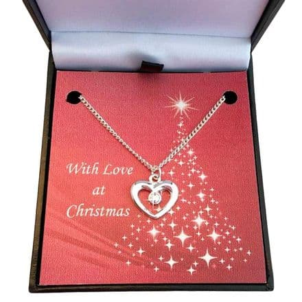 Heart Necklace in Silver for Christmas