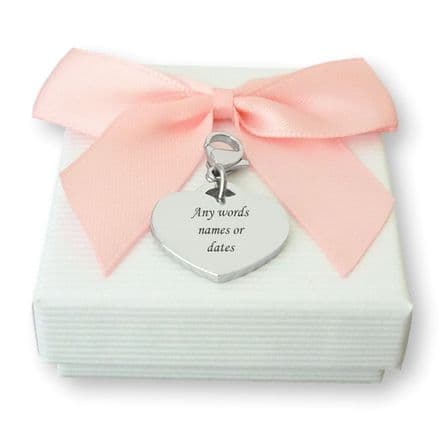 Heart with Engraving on Clasp - Stainless Steel 20mm x 15mm