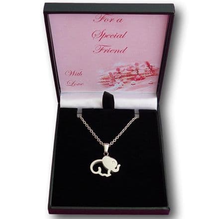 High Quality Silver Steel Girl's Elephant Necklace