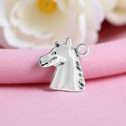 Horse Head Charm, Sterling Silver.