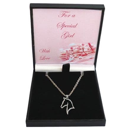 Horse Head Necklace, Gift Boxed for Girls or Women