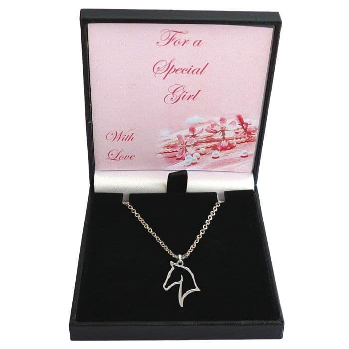 Horse Head Necklace, Gift Boxed for Girls or Women | Jewels 4 Girls