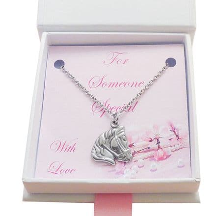 Horse Head Pendant, Gift Boxed for Mum, Daughter etc