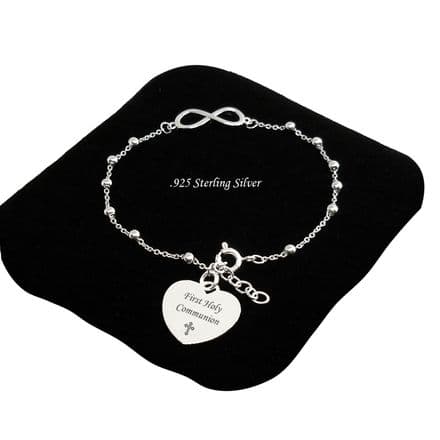 Infinity Bracelet, Personalised for First Holy Communion