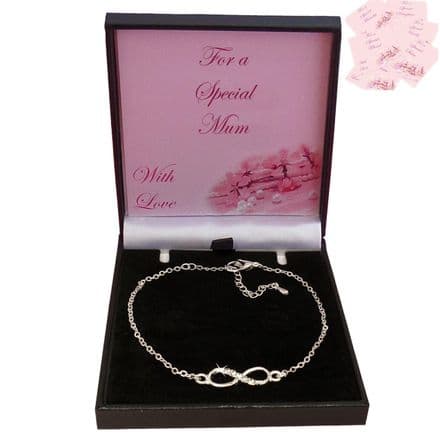 Infinity Bracelet, Sparkling Infinity Link on Chain, Gift for Daughter, Sister...