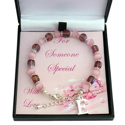 Initial Charm Bracelet for Girl, Daughter, Niece etc
