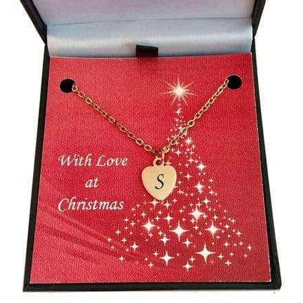 Initial Necklace in Rose Gold for Christmas