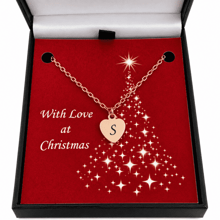 Initial Necklace in Rose Gold for Christmas
