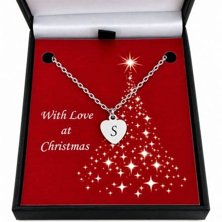 Initial Necklace in Silver for Christmas