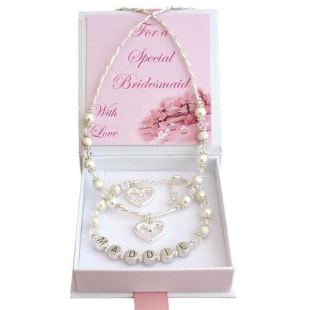 Jewellery Set, Bracelet & Necklace for Flower Girl, Bridesmaid