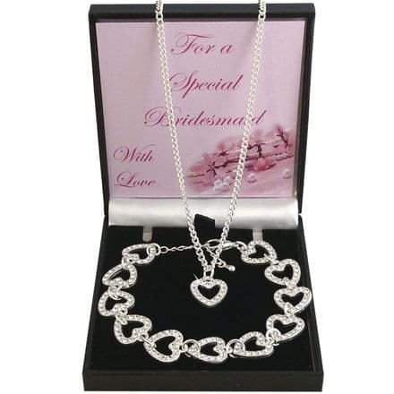 Jewellery Set, Necklace & Bracelet for Bridesmaid. Flower Girl...