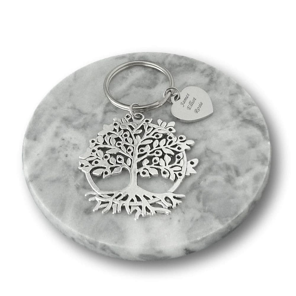 Keyring with Tree of Life and Engraved Heart | Jewels 4 Girls